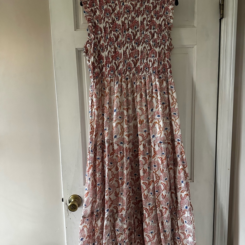 Oliphant Floral Maxi Dress - Red and Blue